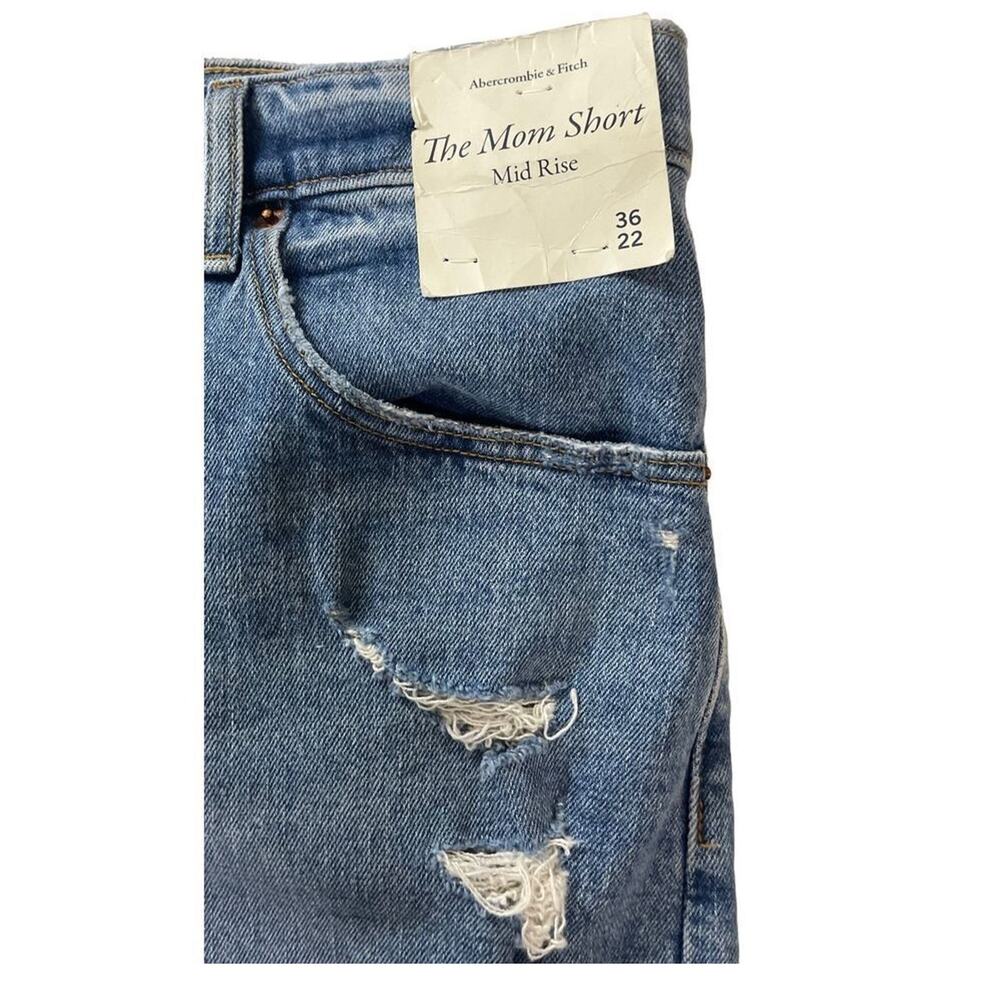 Abercrombie & Fitch The Mom Short Jeans Distressed Plus Size Denim 36/22 New - Picture 12 of 14